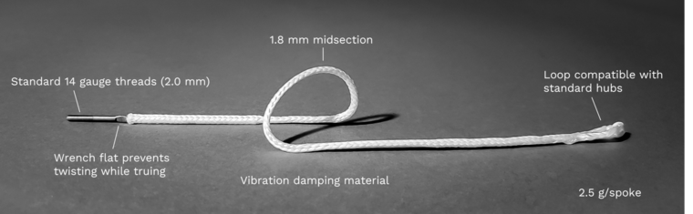 BERD SPOKE POLYLIGHT 14G WIT EXTRA KORT